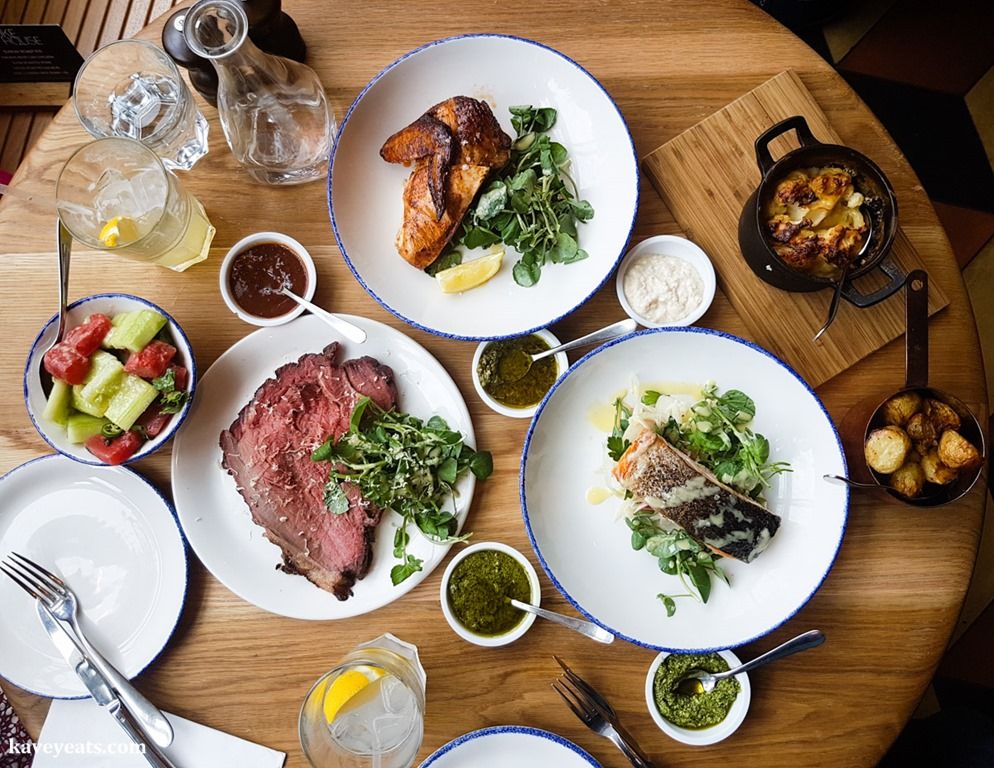 Dining at the King & Lamb restaurant, Stoke Place
